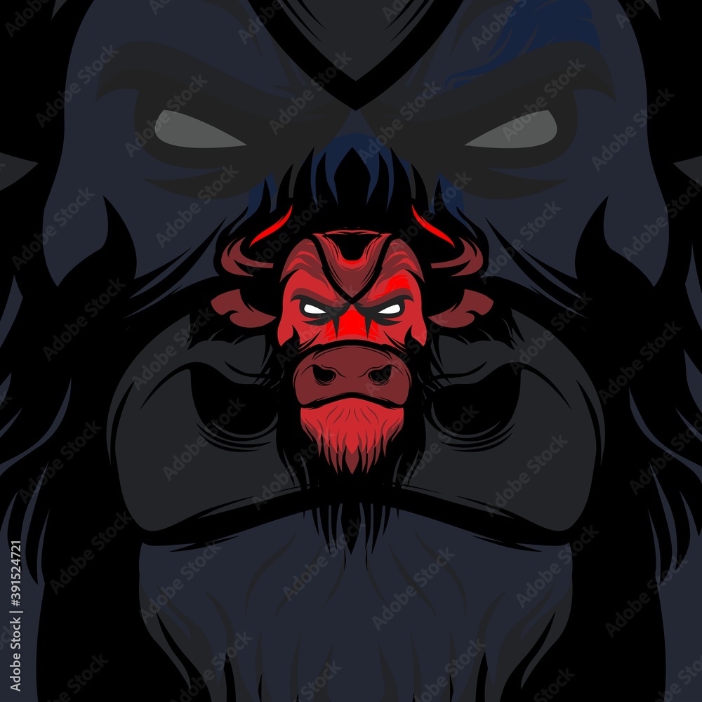 ngry Bull Head Gaming Logo Illustration ngry Bull Head Gaming Logo Illustration
