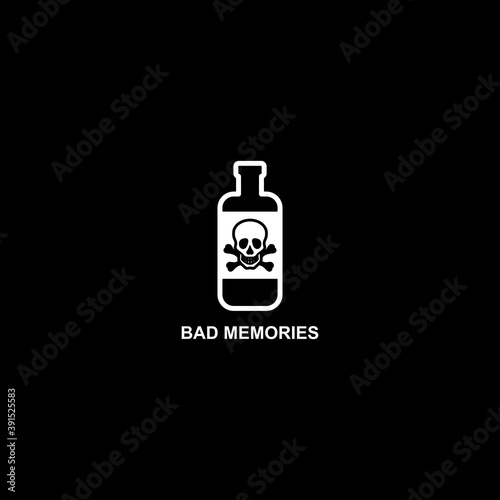 Aesthetic Skull Poison Bottle T-shirt Design Illustration
