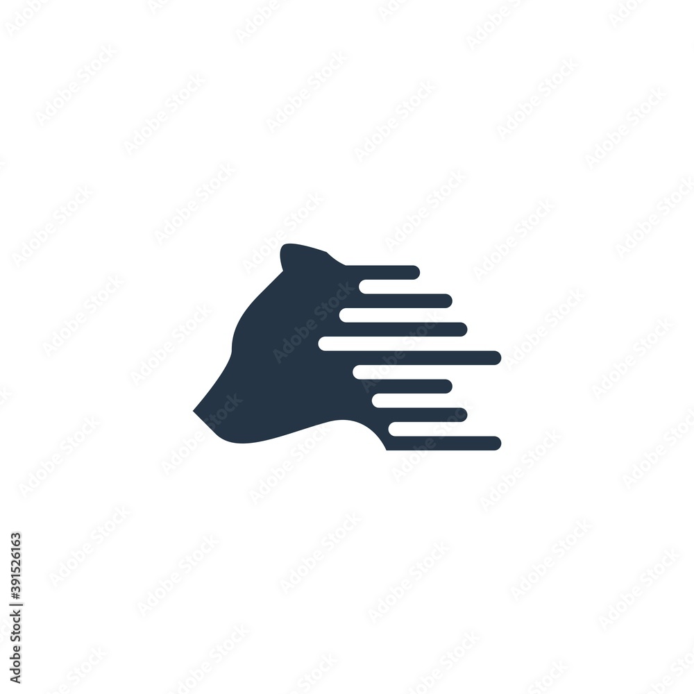 Abstract Bear Head Technology Logo Silhouette Vector
