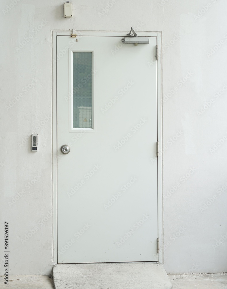 A security door for access with bar code of the building.