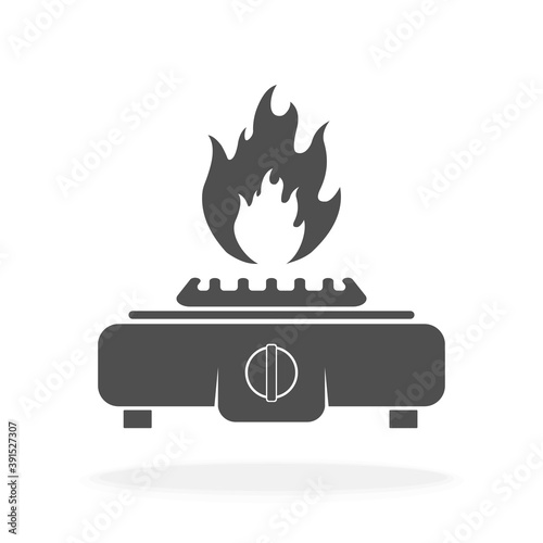 Camping Stove - Black Icon Vector Silhouette Illustration Art