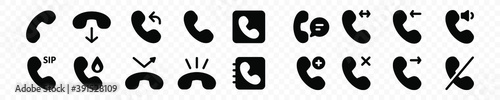 set of call and phone icon vector illustration