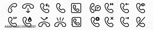 set of call and phone icon vector illustration