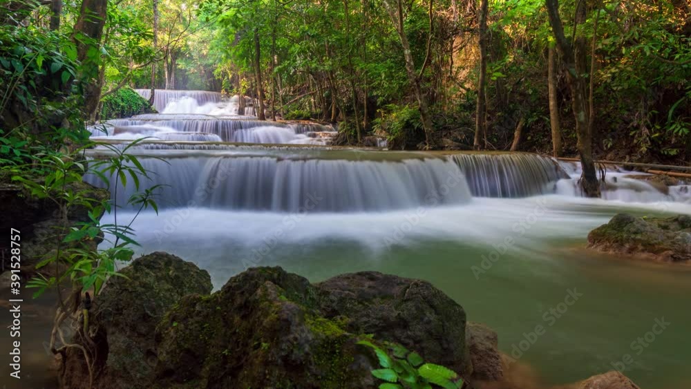4K Time Lapse of amazing waterfalls in nature in tropical forest, rainy season 4K Time Lapse of amazing waterfalls in nature in tropical forest, rainy season