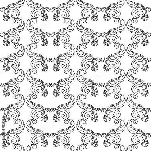 Art Deco Hand drawn Seamless Pattern. Geometric Stylish Texture grid, . Retro Vector background