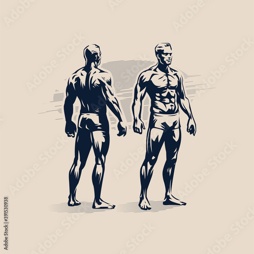 The figure of a muscular man.