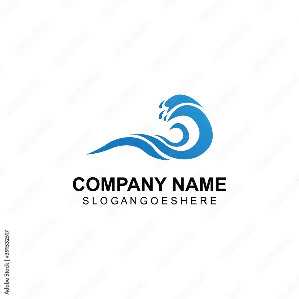 Wave beach logo and symbols vector template Wave beach logo and symbols vector template