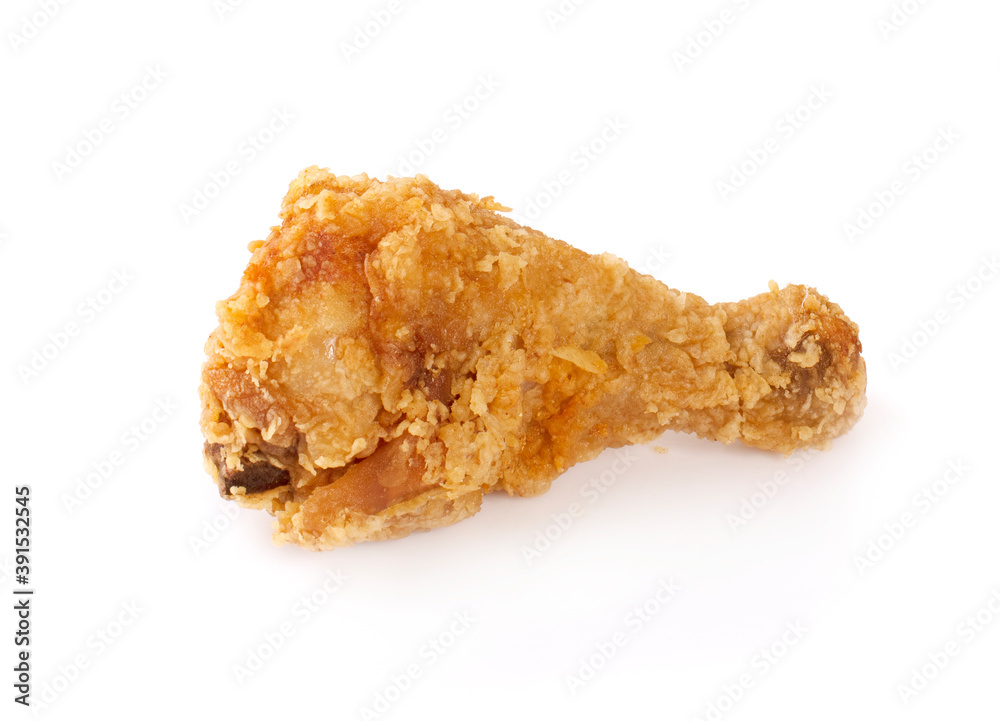 Fried chicken isolated on a white background Fried chicken isolated on a white background