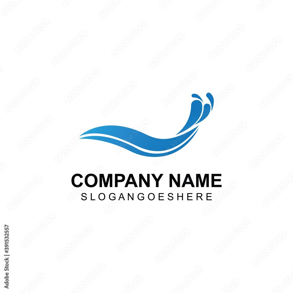 Wave beach logo and symbols vector template