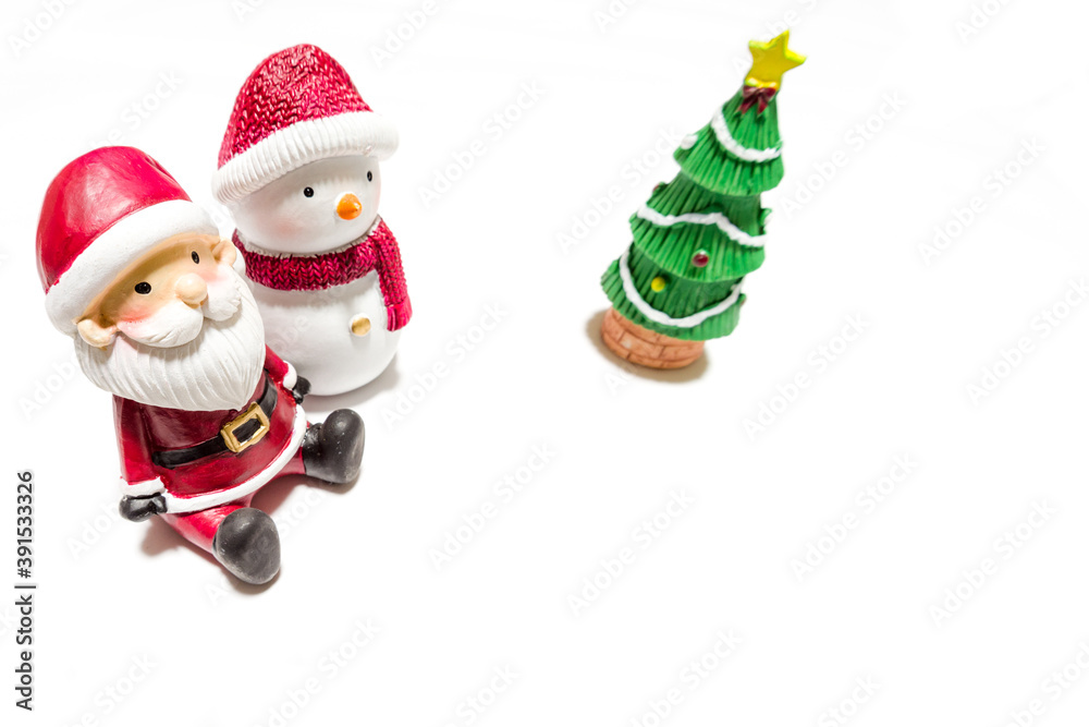 Fototapeta premium デフォルメしたクリスマス人形のカード
