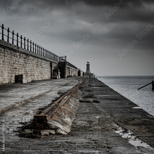 Tynemouth Lighthouse low saturation image photo