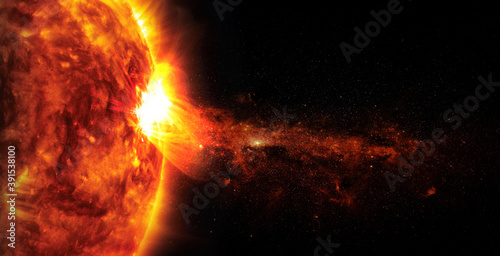 Fototapeta Naklejka Na Ścianę i Meble -  Sun on space background. Elements of this image furnished by NASA.