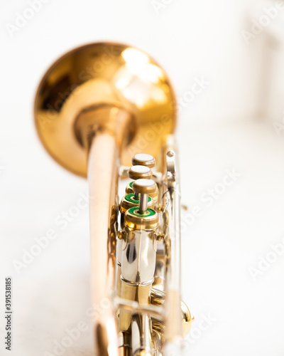 Vintage gold and silver trumpet photo