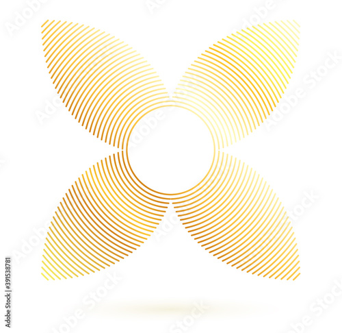 Gold flowers abstract vector icons design template. Wellness & SPA creative idea. concept symbol icon for boutique, beauty salon, cosmetician, relax massage, hotel & resort