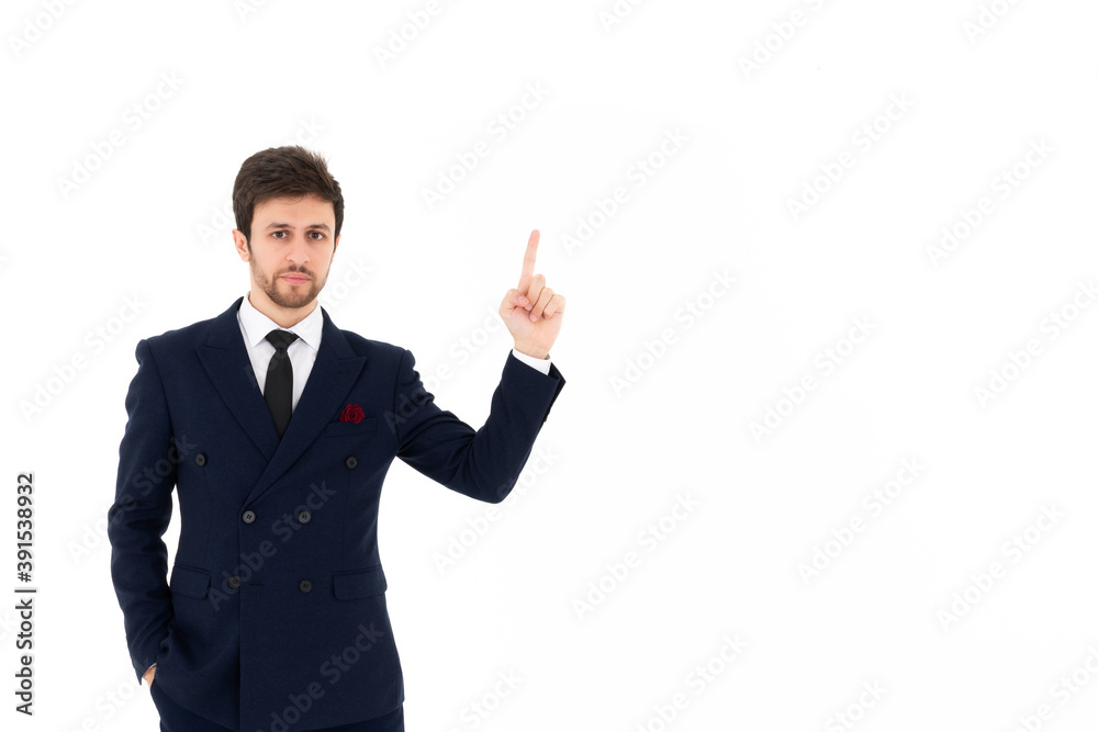 Smart businessman and white isolated background. Smart businessman and white isolated background.