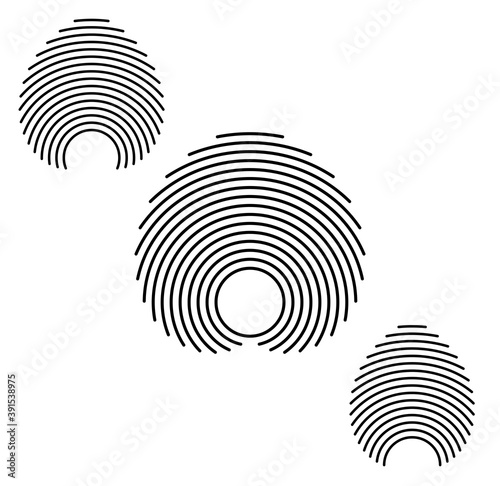 Design element many streak. Isolated bold vector black curve lines thin to thick. Sound symbol. Sign voice