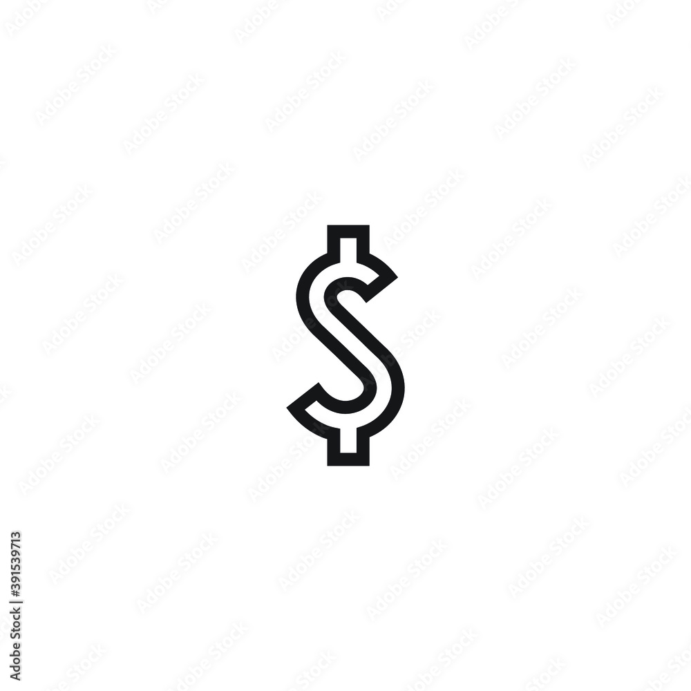 Icon vector graphic of dollar symbol, good for template web etc Icon vector graphic of dollar symbol, good for template web etc