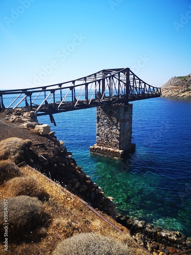 bridge into nowhere / loading crane on the old mining island of Serifos, Greece
