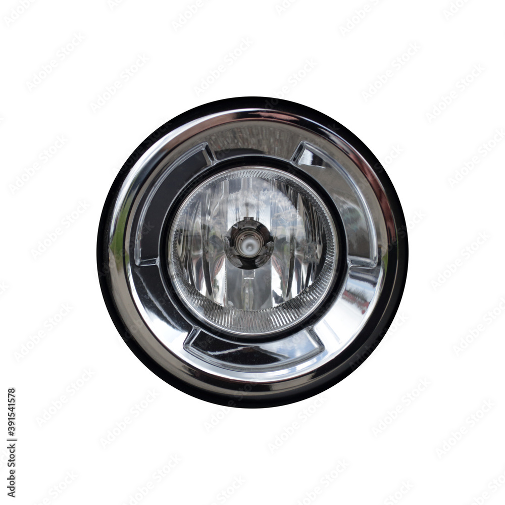 classic round automobile headlamp isolated on white background for design classic round automobile headlamp isolated on white background for design