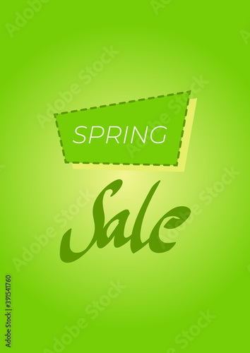 Spring sale text, vector illustration