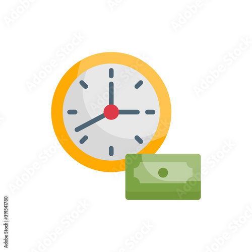 Time is money Vector Style illustration. Business and Finance Flat Icon.