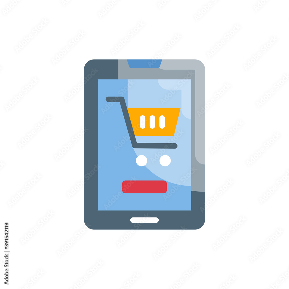 Mobile Commerce Vector Style illustration. Business and Finance Flat Icon. Mobile Commerce Vector Style illustration. Business and Finance Flat Icon.