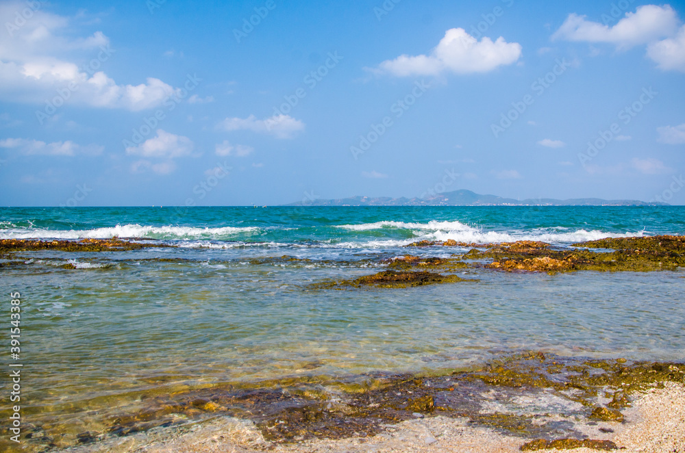 Ocean waves breaking on the rocks on the shore. Ocean waves breaking on the rocks on the shore.
