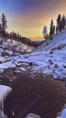 sunset in the mountains