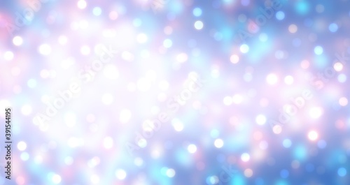 Xmas lights on blue glittering background. Fantasy winter holidays decorative illustration.