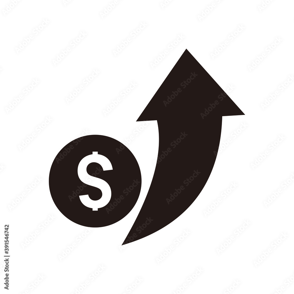 money value up icon symbol money value up icon symbol