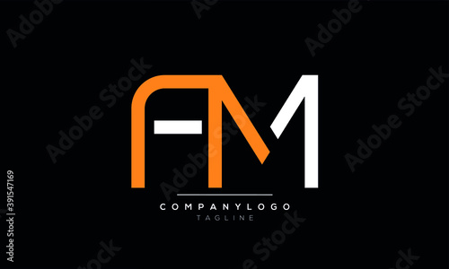 Alphabet letters Initials Monogram logo FM or MF