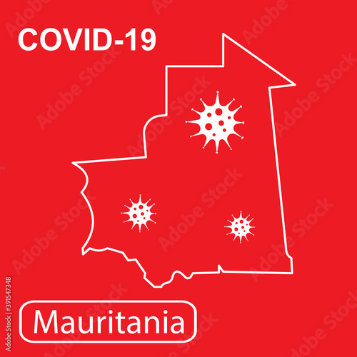 Map of Mauritania labeled "COVID-19".