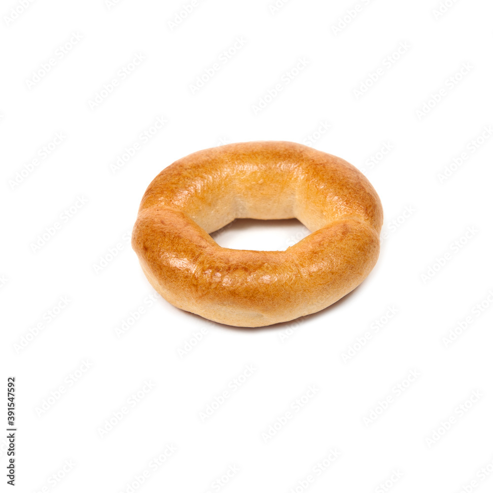 Freshly baked bagel isolated on white background Freshly baked bagel isolated on white background
