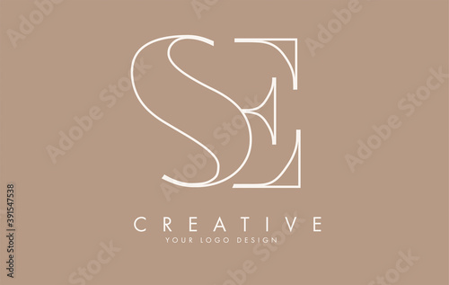 Outline SE S E letters logo design.