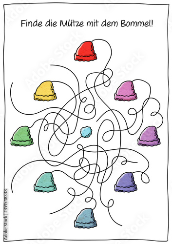 Rätselbild Herbst / Winter, Pudelmütze