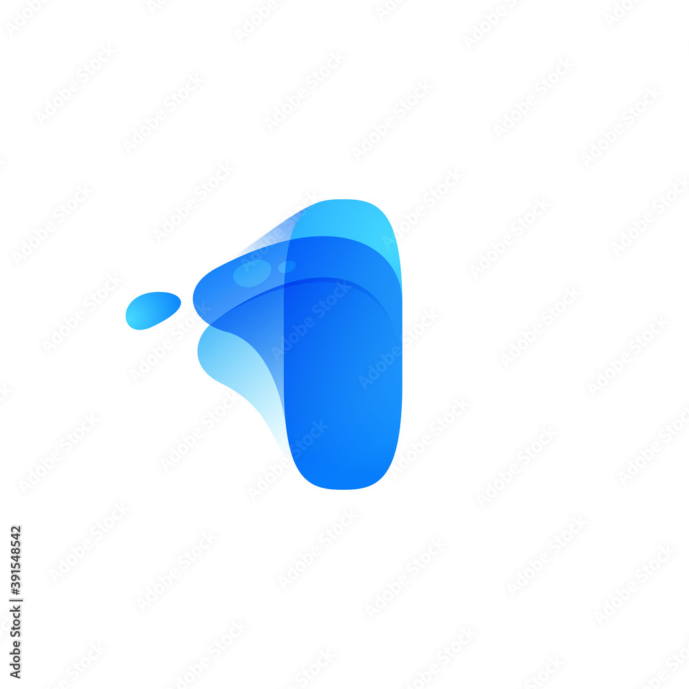 Letter I logo made of clear water and dew drops. Letter I logo made of clear water and dew drops.