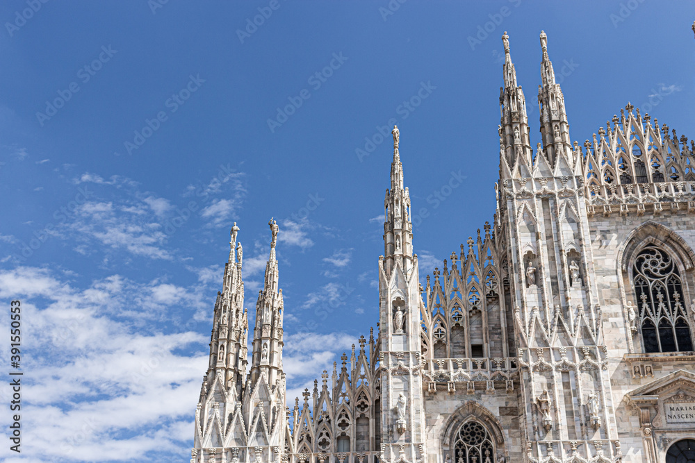 Duomo of Milan City in Italy in a sunny day