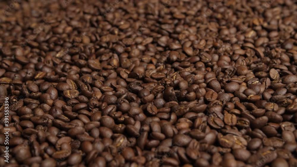 Roasted Coffee Beans, Slow Motion
Roasted Coffee Beans, Slow Motion