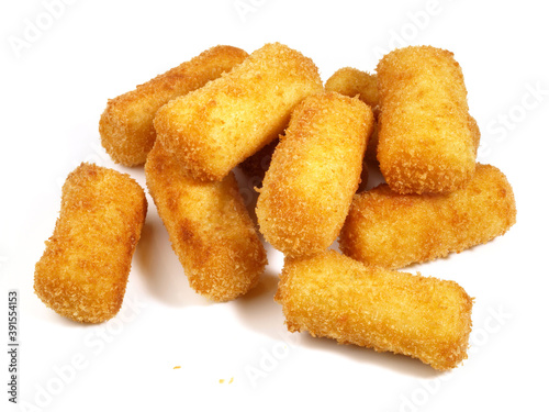 Konstfotografi Potato Croquettes on white Background - Isolated