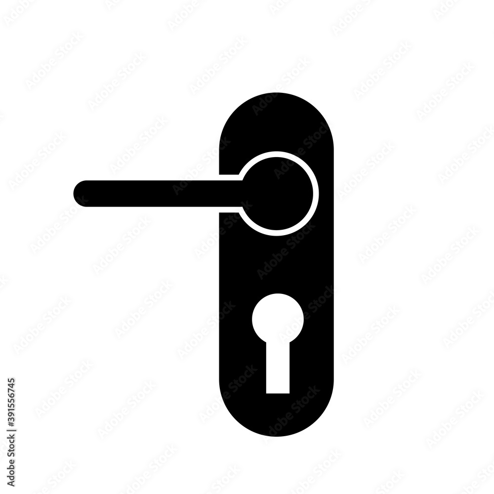 Door handle with keyhole icon illustration Door handle with keyhole icon illustration
