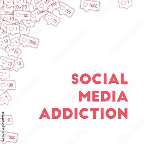 Social media icons. Social media addiction concept