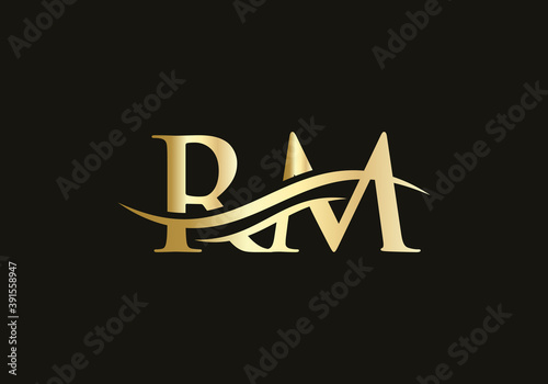 RM Modern creative unique elegant minimal. RM initial based letter icon logo. RM logo design