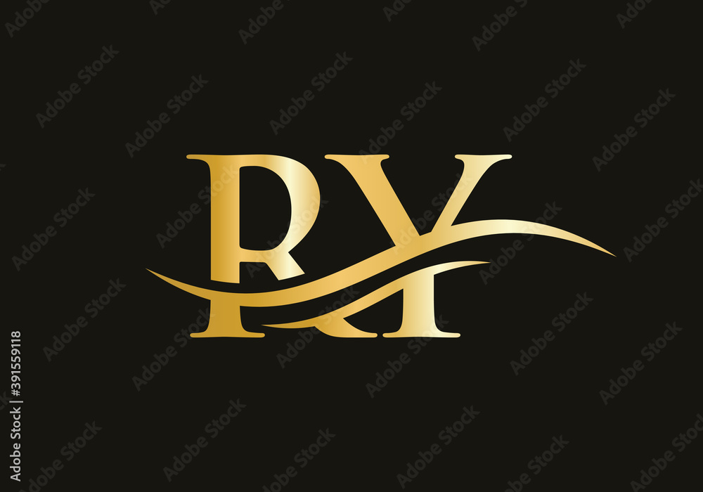 RY logo design. RY Modern creative unique elegant minimal. RY initial based letter icon logo. - obrazy, fototapety, plakaty 