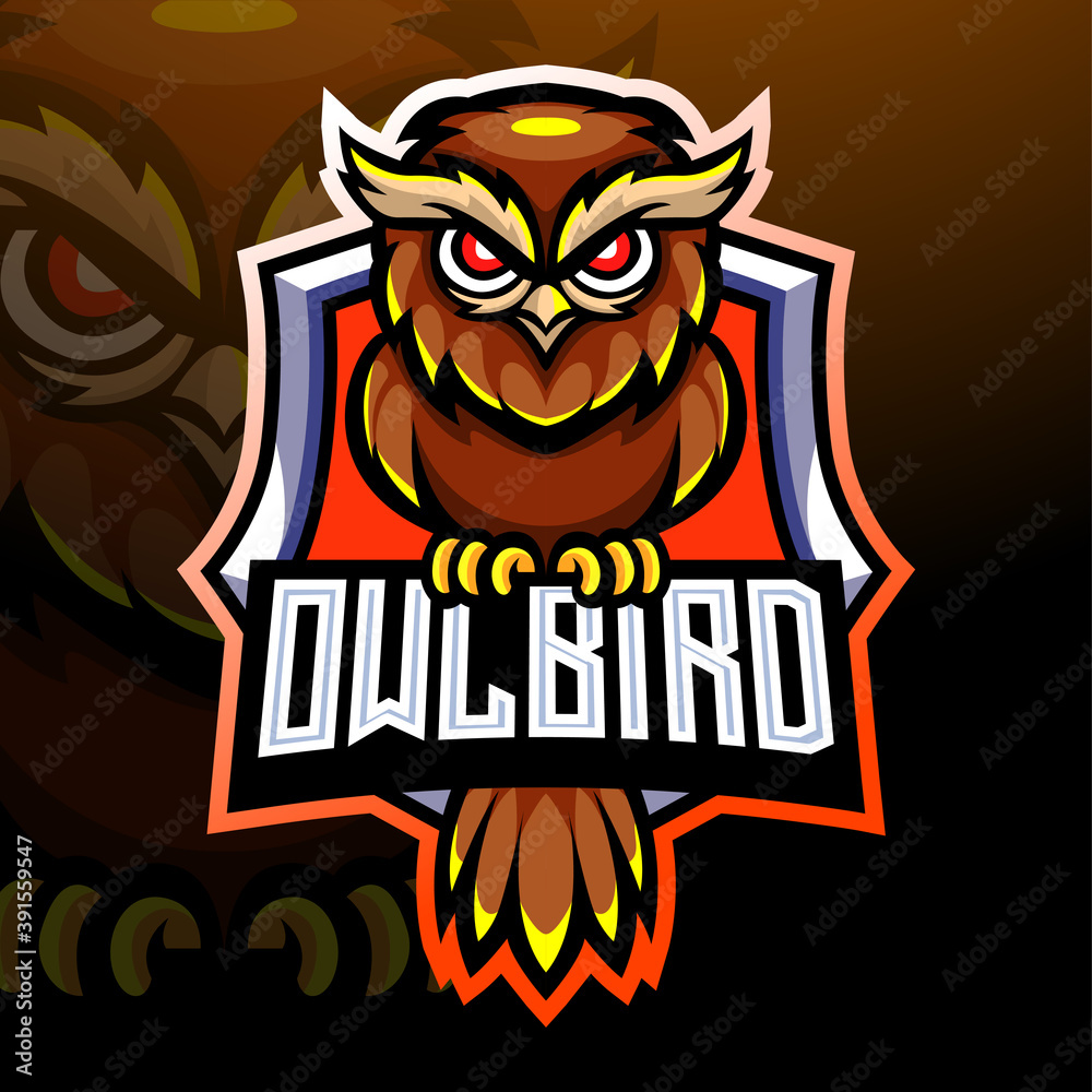 Owl bird mascot. esport logo design