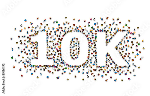 Thank you followers peoples, 10k online social group, happy banner celebrate, Vector