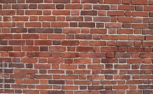 wall of old red brick. brick background