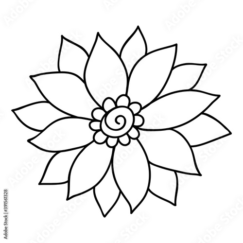 Abstract floral element. Hand drawn art floral