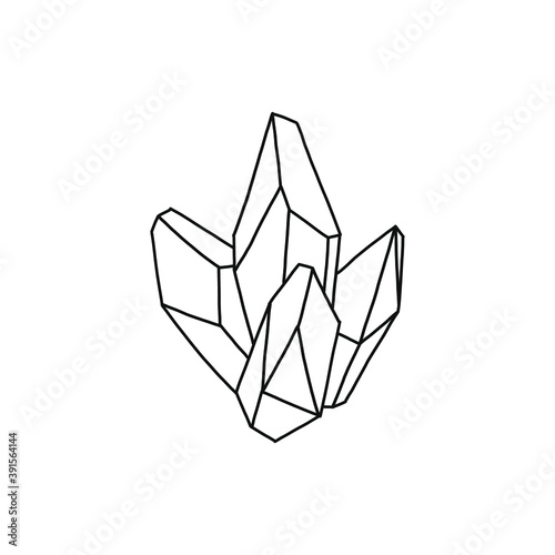  Geometric doodle line art magic boho gems crystal diamond vector clip-art drawing isolated on white background