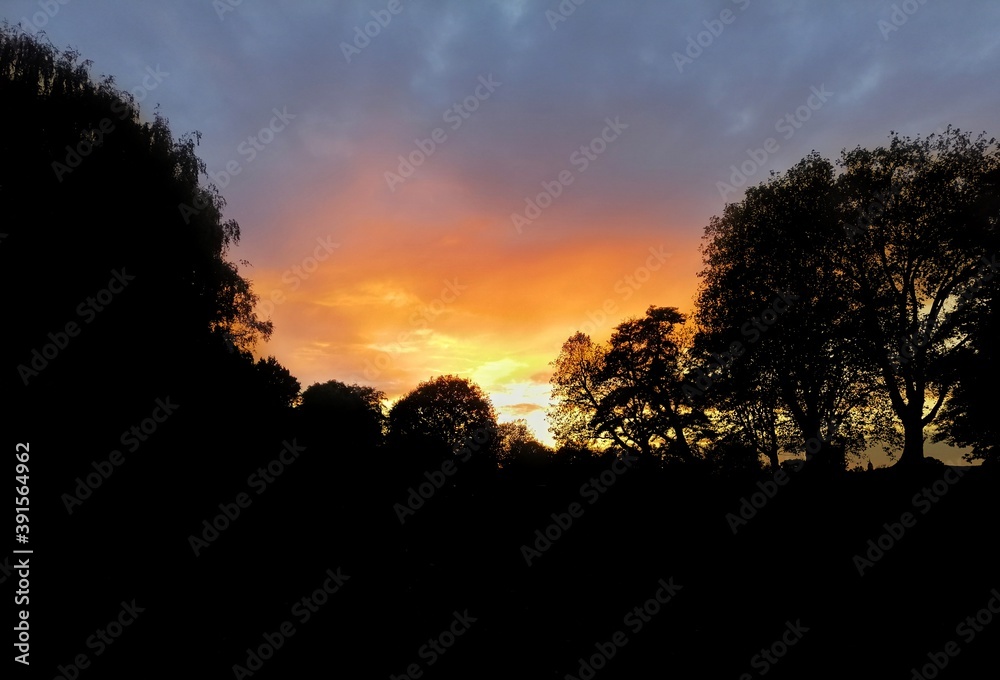 sunset in the mountains