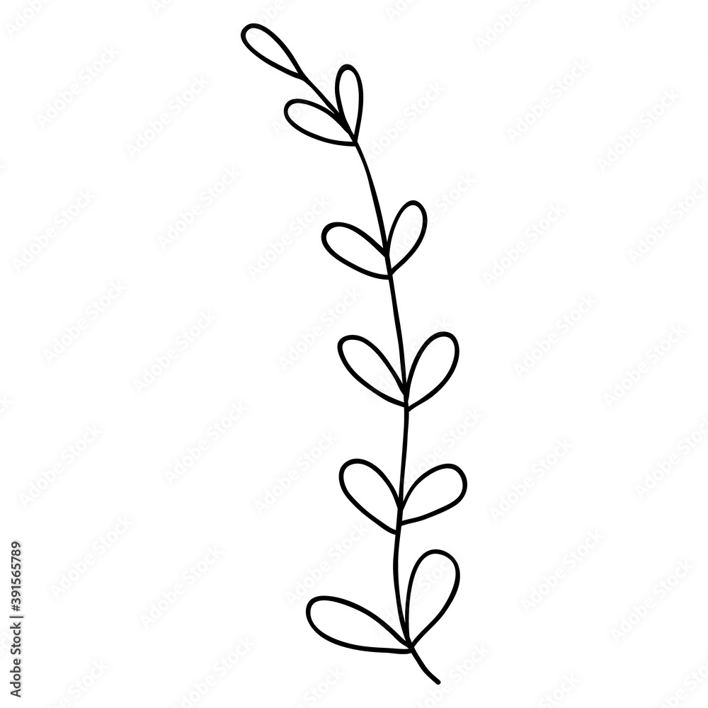 Simple floral doodle icon